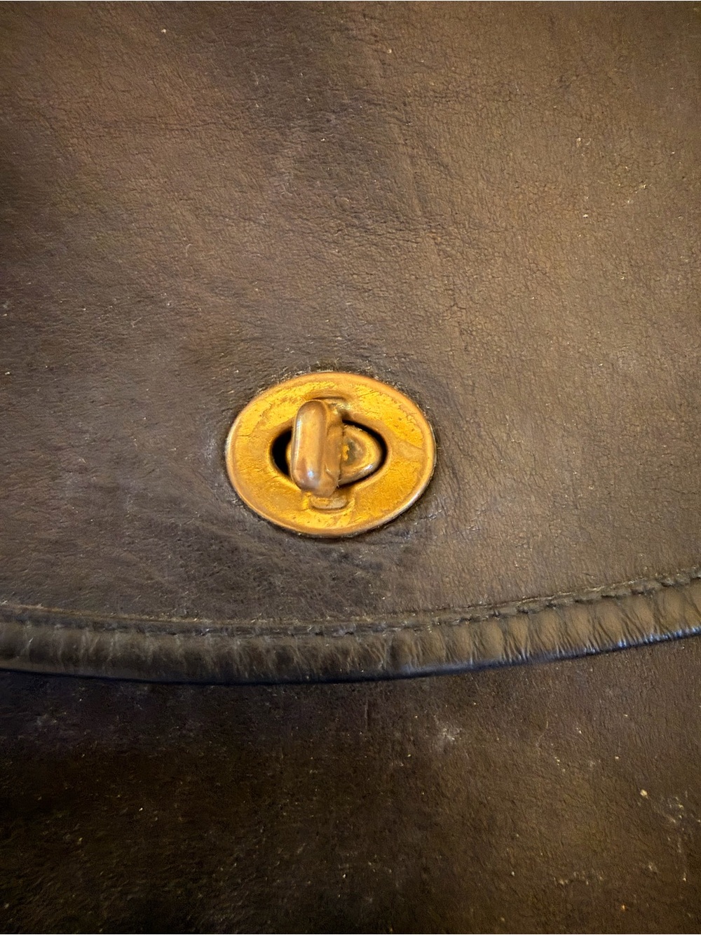 Coach Black Leather Shoulder Hobo with Gold-Tone Hardware - Picture 5 of 5